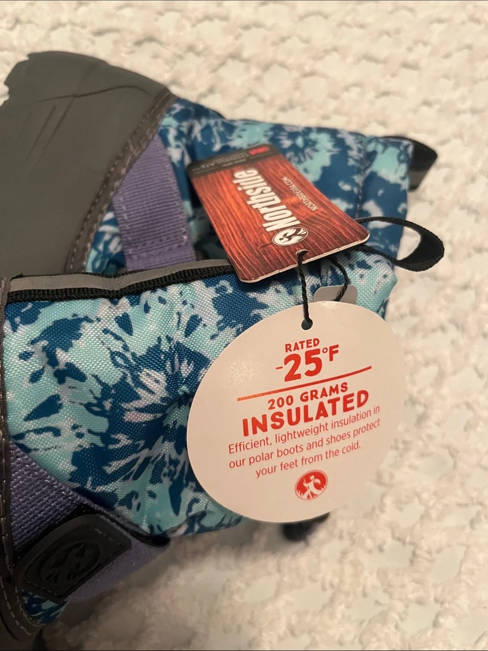 New Northside Blue & Gray Patterned Kids Snow Boots size 6